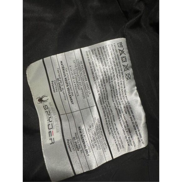 Spyder Black puffer thermal Hooded quilted long jacket front zipper L - Picture 8 of 15